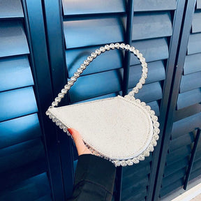 Elegant Teardrop Crystal Handle Clutch